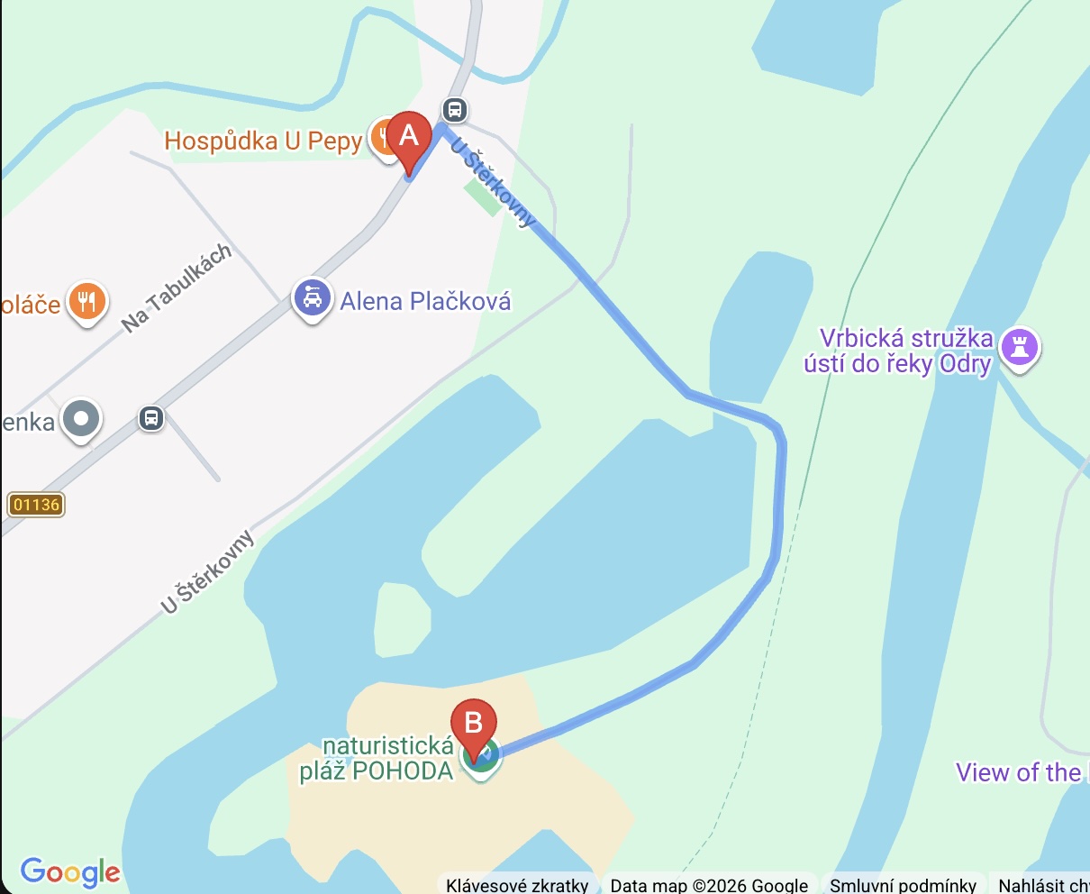 Mapa okolí areálu